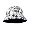 Bucket Hats – 12 PCS Cotton Canvas w/ Flower Print - Black - HT-6579BK
